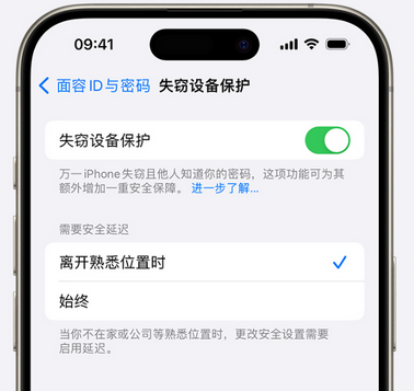 科尔沁右翼前苹果手机维修分享iOS17'失窃设备保护'功能是什么？ 
